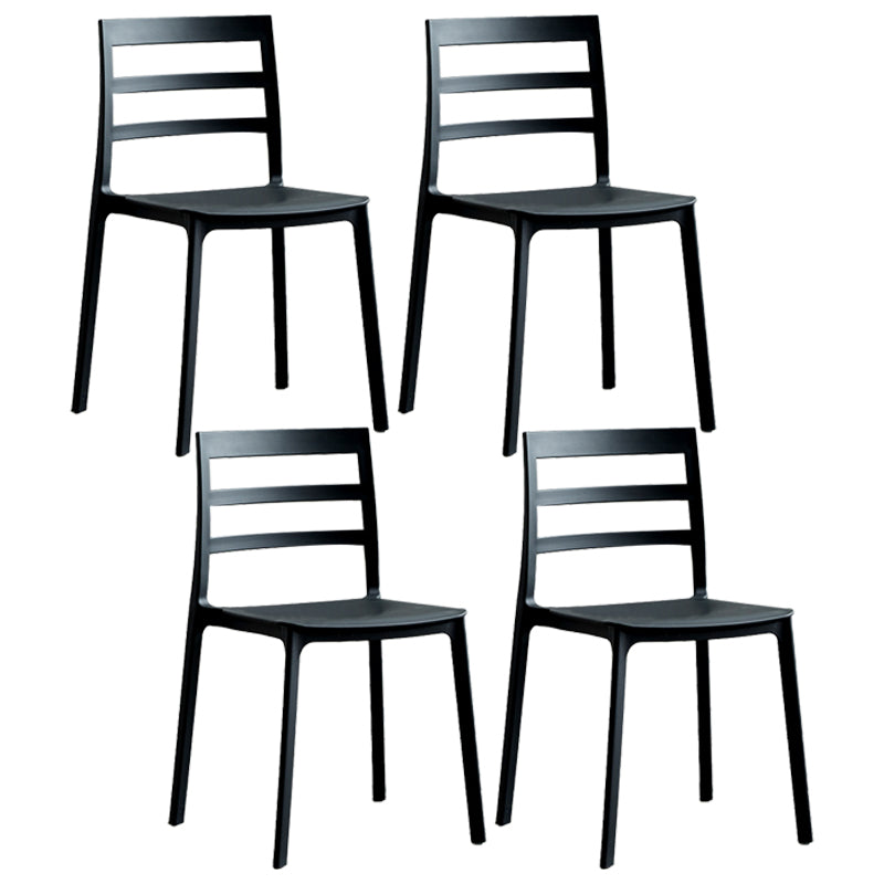 Esszimmerstühle im minimalistischen Stil mit Leiterlehne, armlose Esszimmerstühle aus Kunststoff für zu Hause