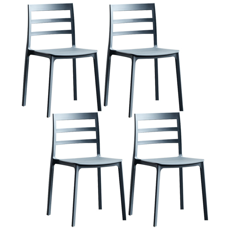 Esszimmerstühle im minimalistischen Stil mit Leiterlehne, armlose Esszimmerstühle aus Kunststoff für zu Hause