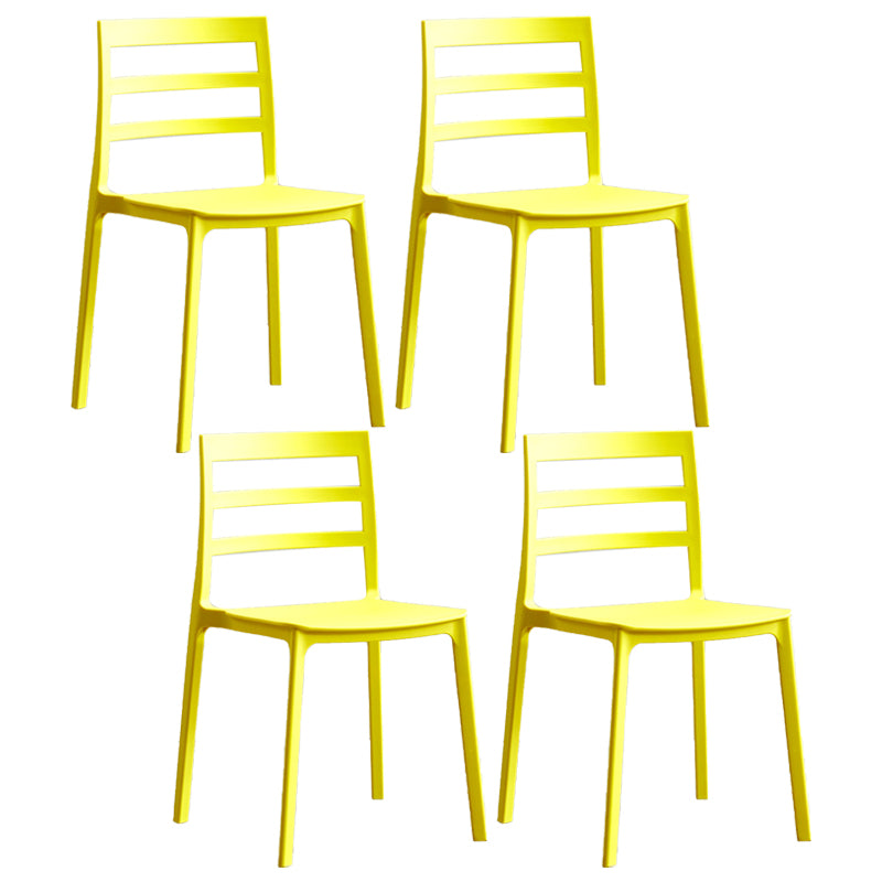 Esszimmerstühle im minimalistischen Stil mit Leiterlehne, armlose Esszimmerstühle aus Kunststoff für zu Hause