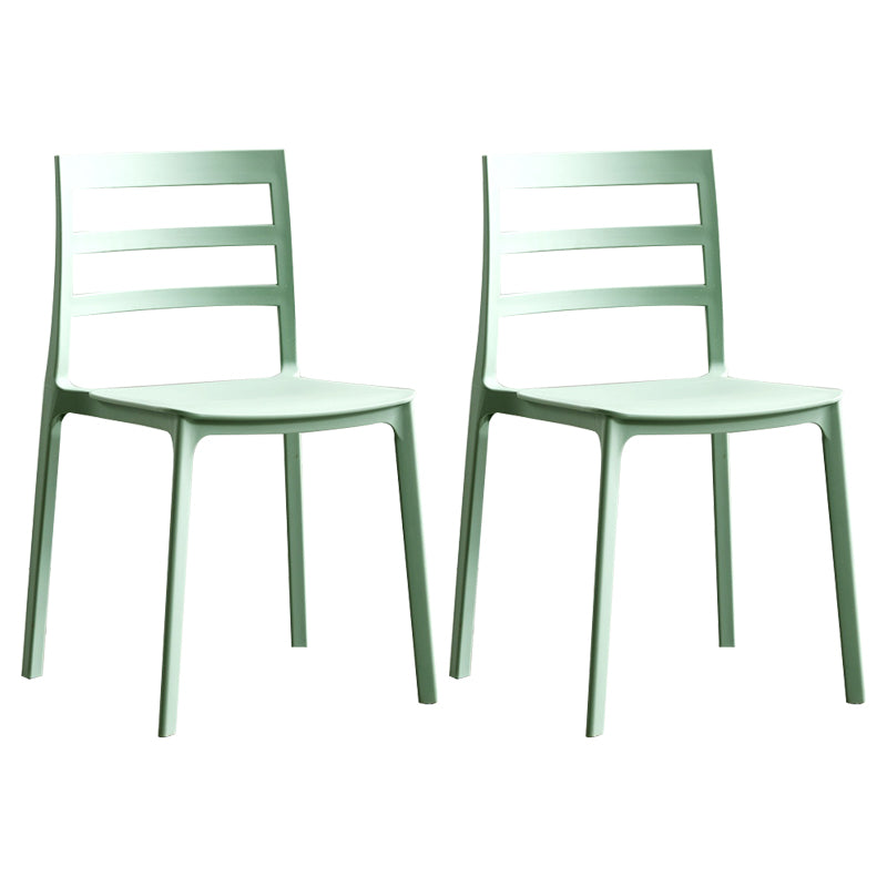 Esszimmerstühle im minimalistischen Stil mit Leiterlehne, armlose Esszimmerstühle aus Kunststoff für zu Hause