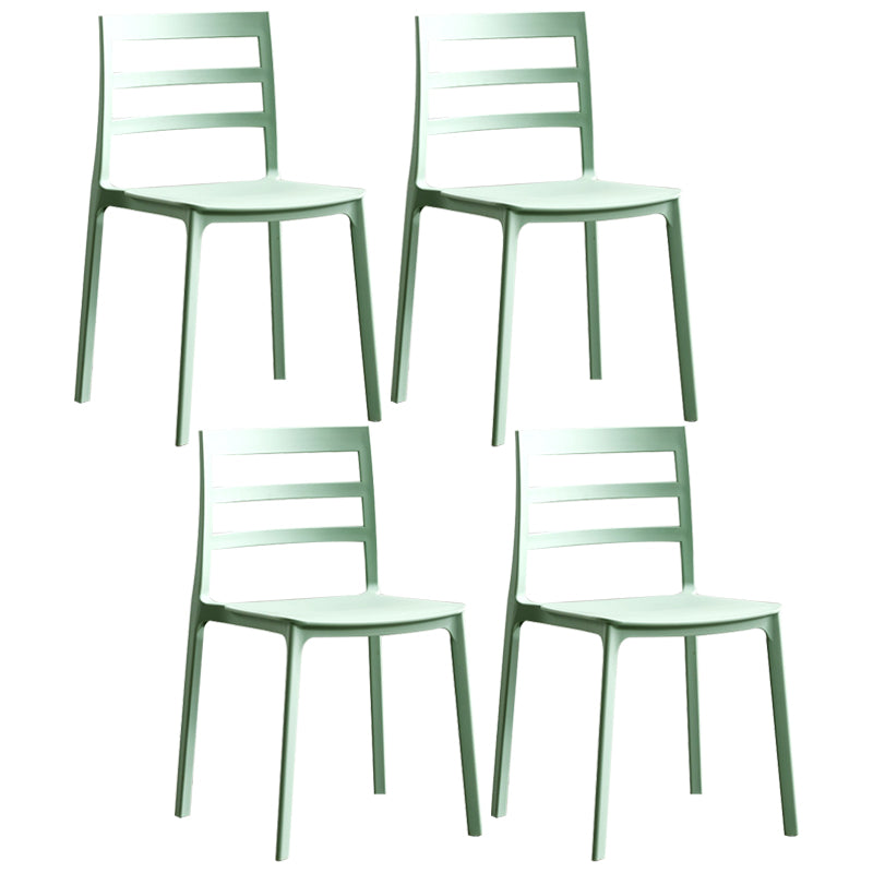 Esszimmerstühle im minimalistischen Stil mit Leiterlehne, armlose Esszimmerstühle aus Kunststoff für zu Hause