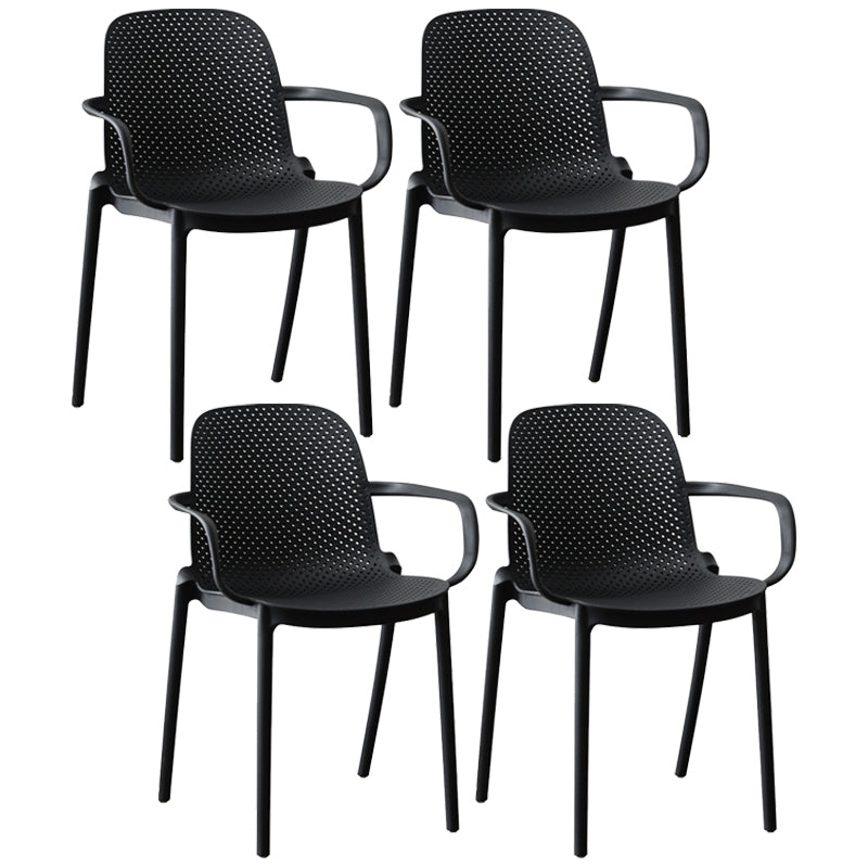 Sillones de comedor de plástico de estilo moderno con respaldo sólido que cena la silla lateral