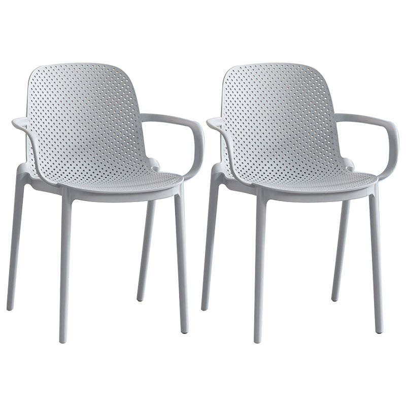 Fauteuils de salle à manger en plastique de style contemporain, chaise de salle à manger à dossier solide