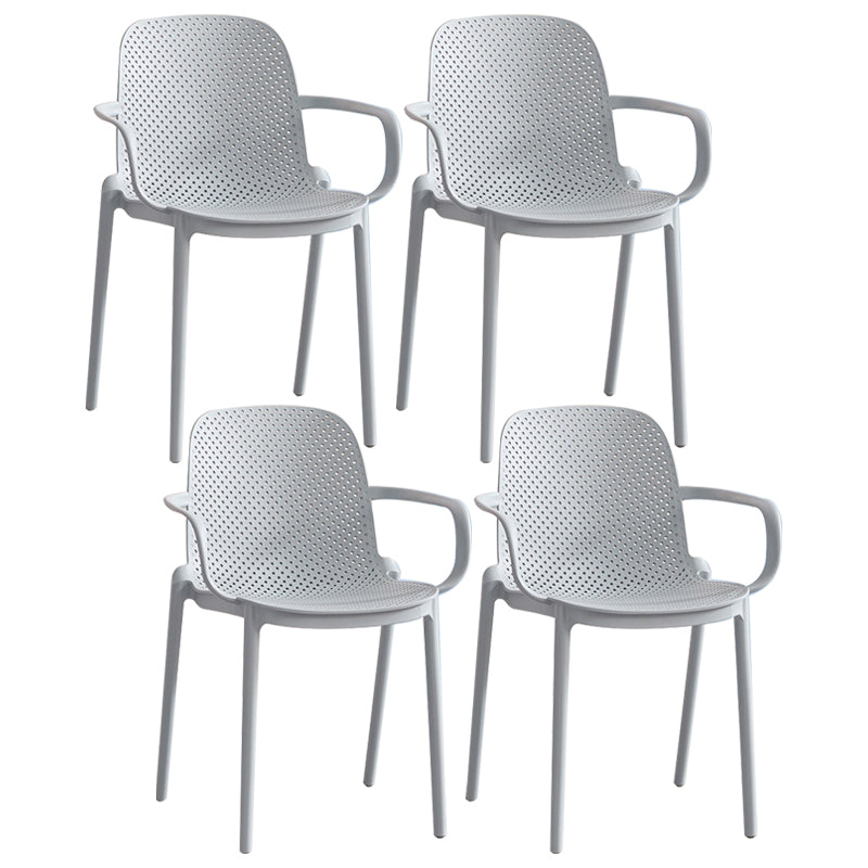Sillones de comedor de plástico de estilo moderno con respaldo sólido que cena la silla lateral