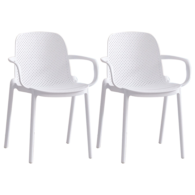Fauteuils de salle à manger en plastique de style contemporain, chaise de salle à manger à dossier solide