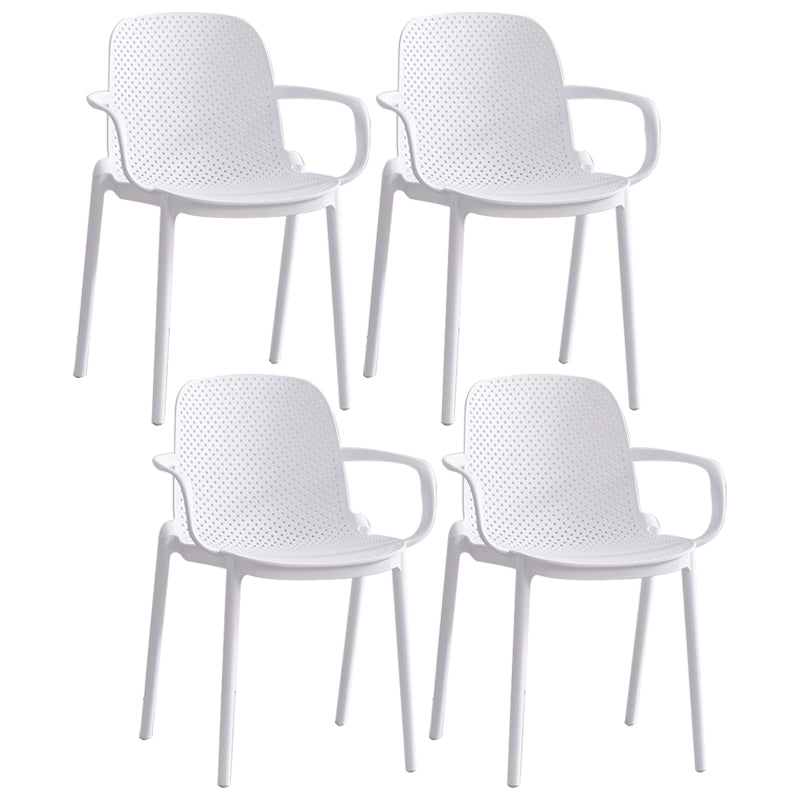 Sillones de comedor de plástico de estilo moderno con respaldo sólido que cena la silla lateral