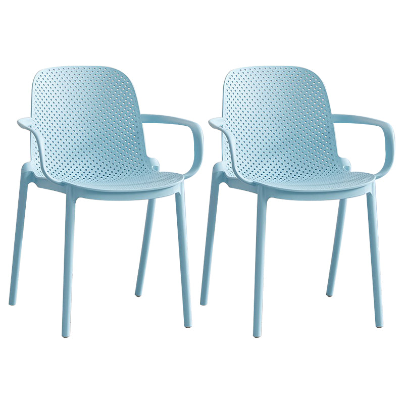 Fauteuils de salle à manger en plastique de style contemporain, chaise de salle à manger à dossier solide