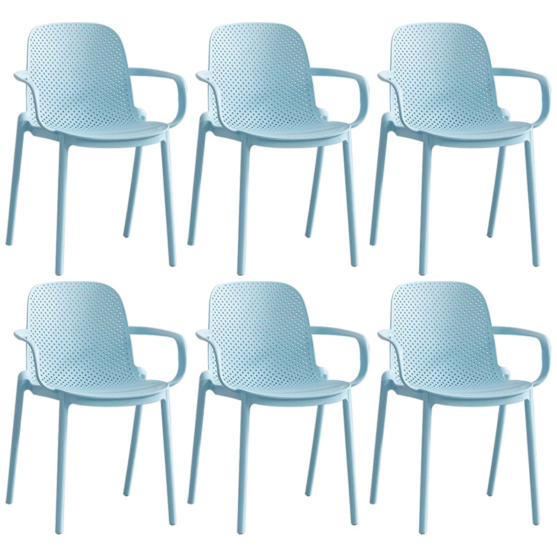 Sillones de comedor de plástico de estilo moderno con respaldo sólido que cena la silla lateral