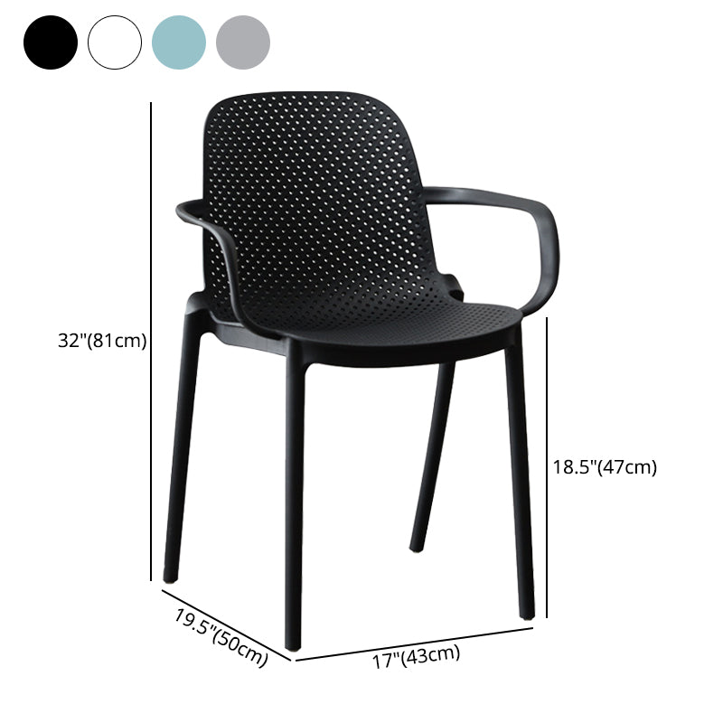 Sillones de comedor de plástico de estilo moderno con respaldo sólido que cena la silla lateral