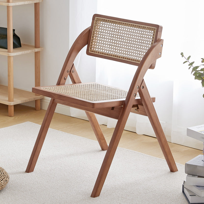 Chaise de style contemporain en bois d'hévéa, chaise simple à dossier ouvert pour salle à manger et cuisine