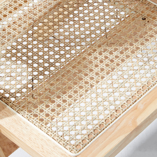Silla de estilo contemporáneo de madera de caucho con respaldo abierto, silla individual para comedor y cocina