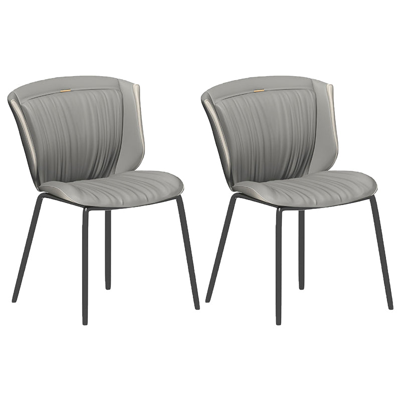 Silla auxiliar para el hogar, silla de metal tapizada con respaldo lateral para comedor (juego de 2)