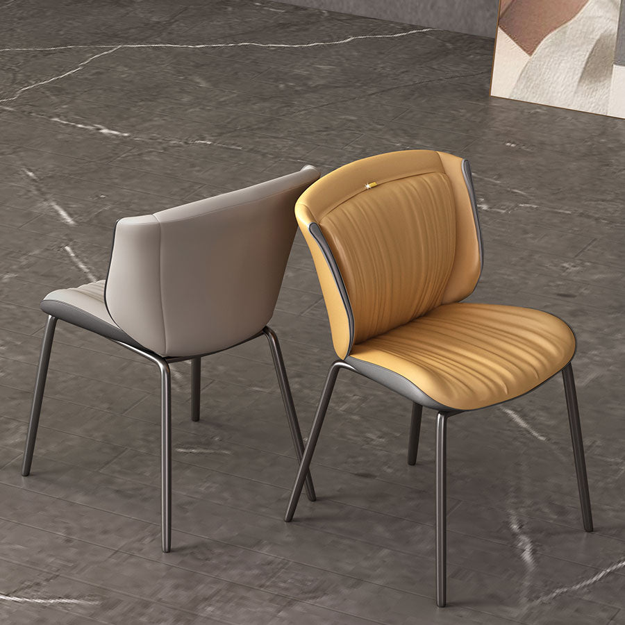 Silla auxiliar para el hogar, silla de metal tapizada con respaldo lateral para comedor (juego de 2)