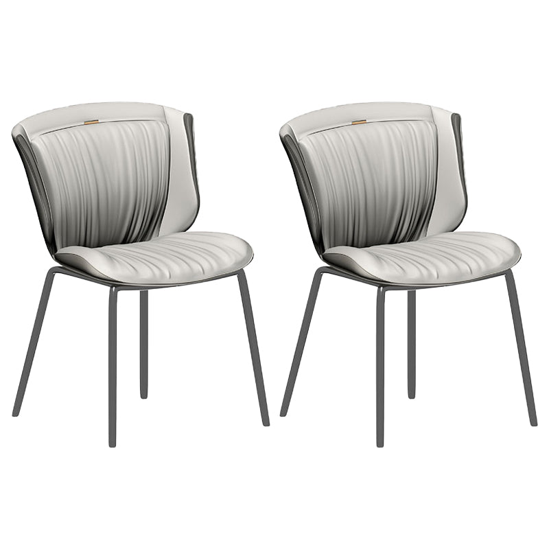 Silla auxiliar para el hogar, silla de metal tapizada con respaldo lateral para comedor (juego de 2)