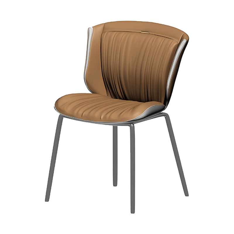 Silla auxiliar para el hogar, silla de metal tapizada con respaldo lateral para comedor (juego de 2)