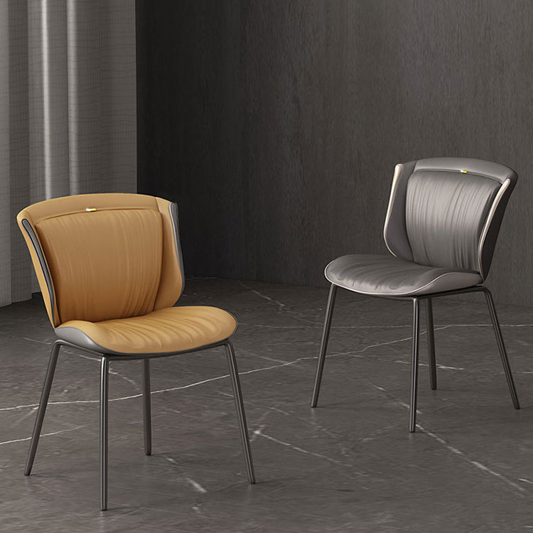 Silla auxiliar para el hogar, silla de metal tapizada con respaldo lateral para comedor (juego de 2)
