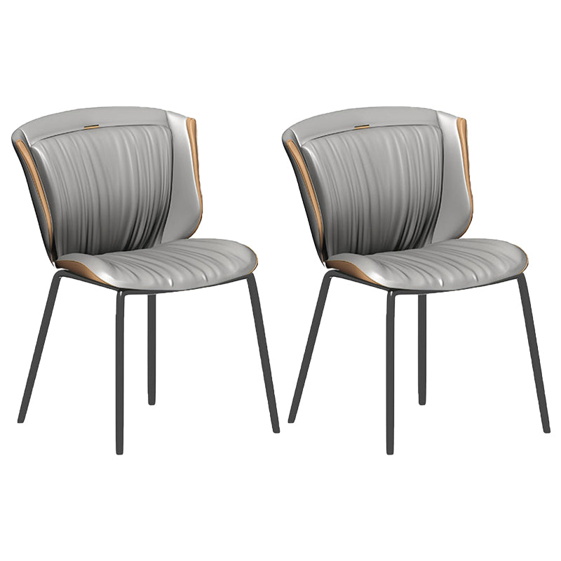 Silla auxiliar para el hogar, silla de metal tapizada con respaldo lateral para comedor (juego de 2)
