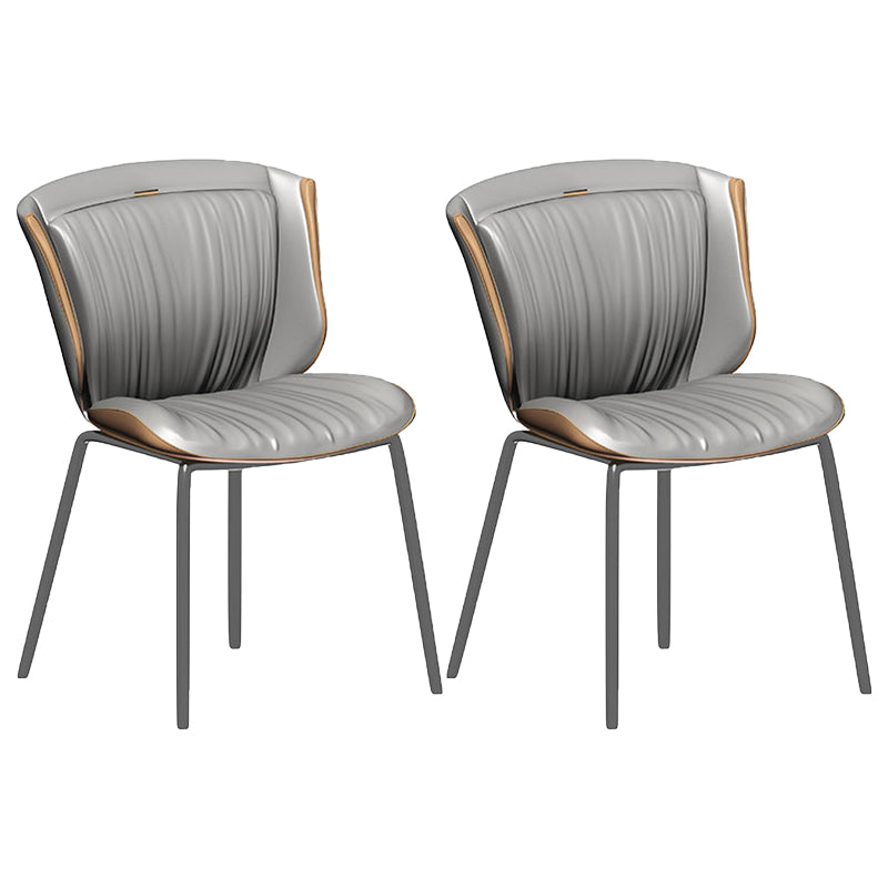 Silla auxiliar para el hogar, silla de metal tapizada con respaldo lateral para comedor (juego de 2)
