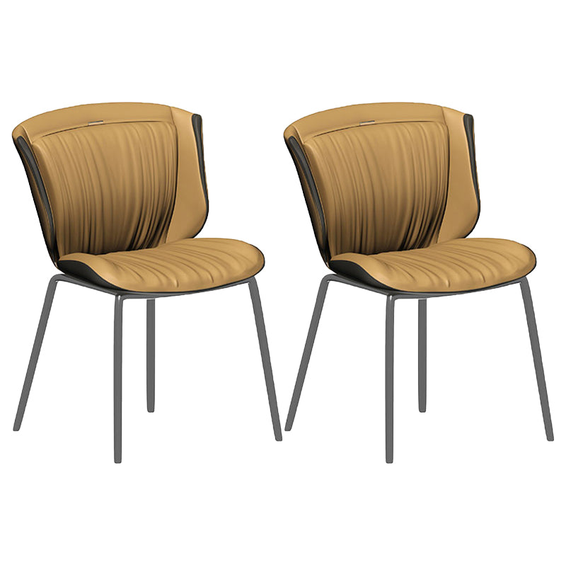 Silla auxiliar para el hogar, silla de metal tapizada con respaldo lateral para comedor (juego de 2)