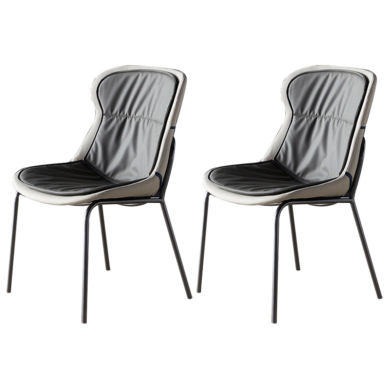 Chaises d'appoint rembourrées modernes avec pieds en métal (Ensemble de 2)