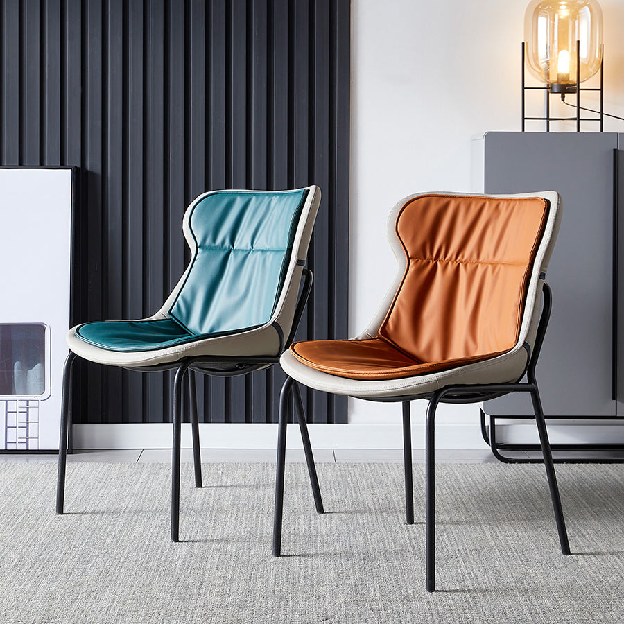 Chaises d'appoint rembourrées modernes avec pieds en métal (Ensemble de 2)