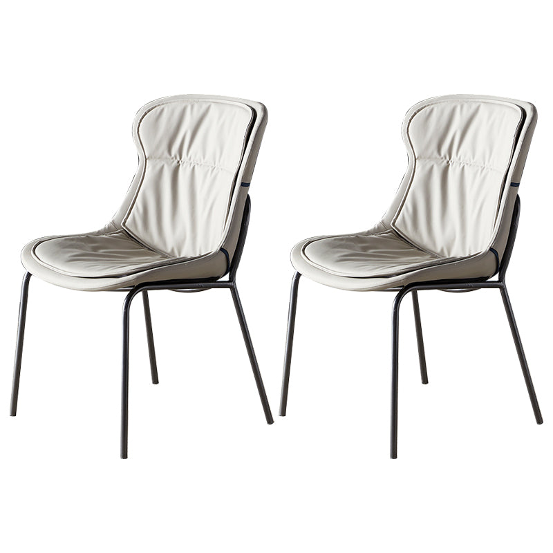 Chaises d'appoint rembourrées modernes avec pieds en métal (Ensemble de 2)