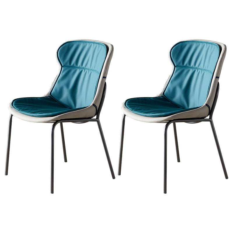 Chaises d'appoint rembourrées modernes avec pieds en métal (Ensemble de 2)