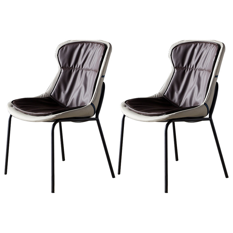 Chaises d'appoint rembourrées modernes avec pieds en métal (Ensemble de 2)