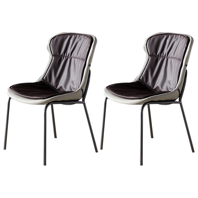 Chaises d'appoint rembourrées modernes avec pieds en métal (Ensemble de 2)