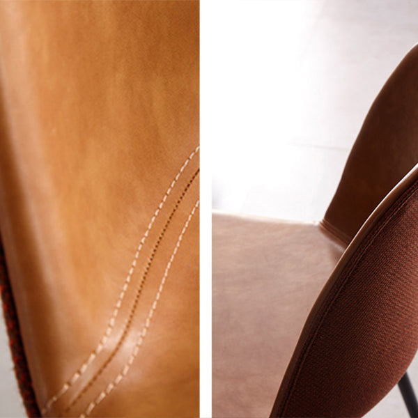 Sillas de comedor modernas sin brazos, respaldo sólido, silla lateral de comedor con patas negras (juego de 2)