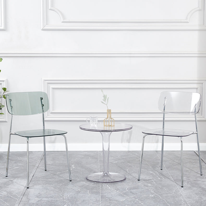 Sillas sin brazos de plástico de estilo industrial, respaldo abierto, silla lateral para el hogar