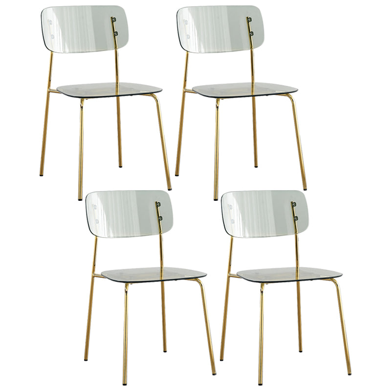 Sillas sin brazos de plástico de estilo industrial, respaldo abierto, silla lateral para el hogar