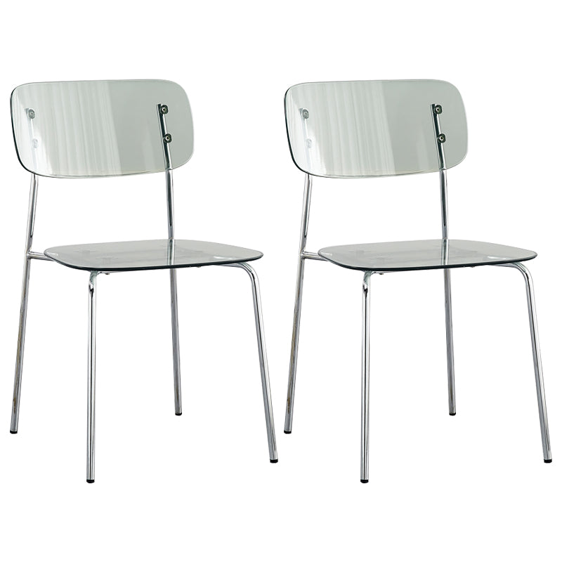 Sillas sin brazos de plástico de estilo industrial, respaldo abierto, silla lateral para el hogar