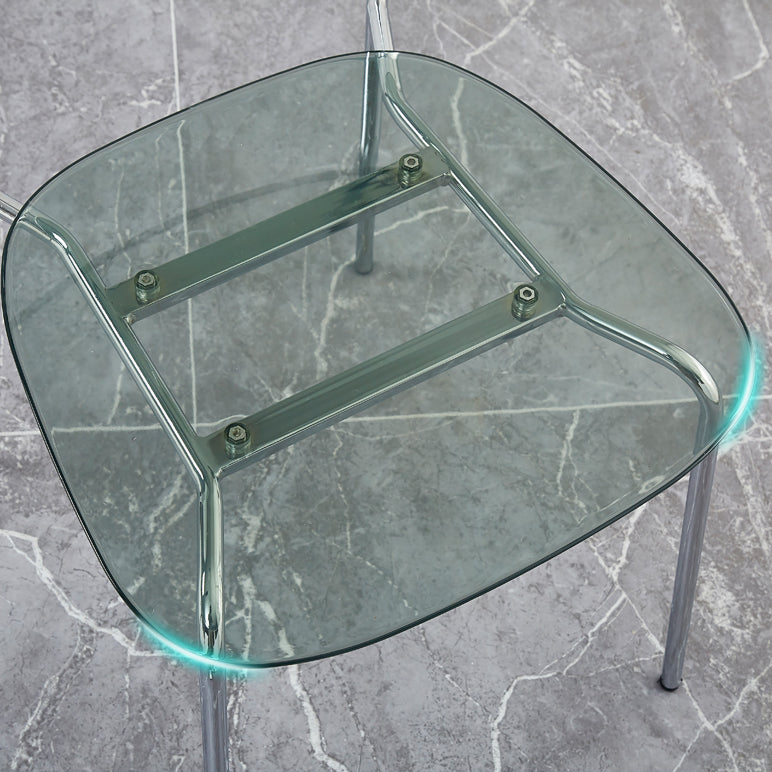 Sillas sin brazos de plástico de estilo industrial, respaldo abierto, silla lateral para el hogar