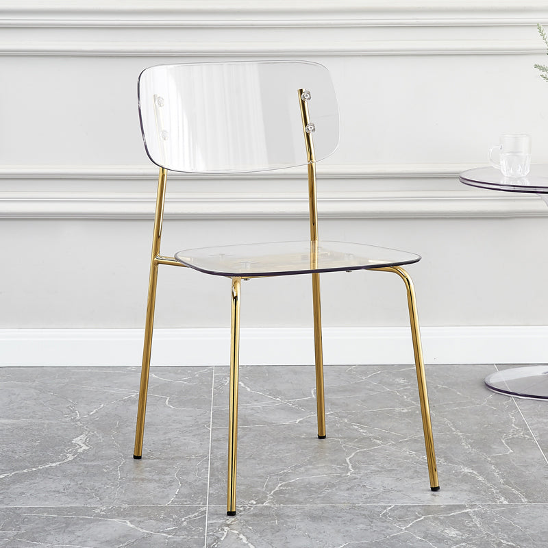 Sillas sin brazos de plástico de estilo industrial, respaldo abierto, silla lateral para el hogar