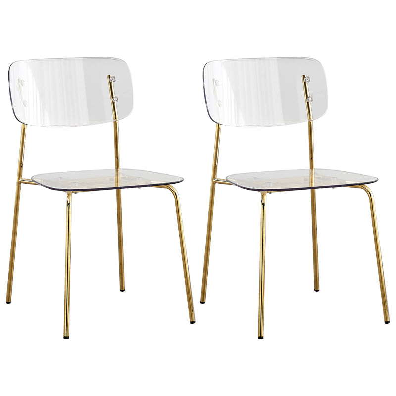 Sillas sin brazos de plástico de estilo industrial, respaldo abierto, silla lateral para el hogar