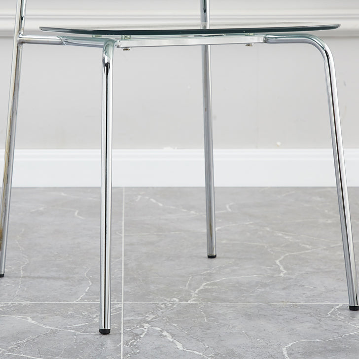 Sillas sin brazos de plástico de estilo industrial, respaldo abierto, silla lateral para el hogar