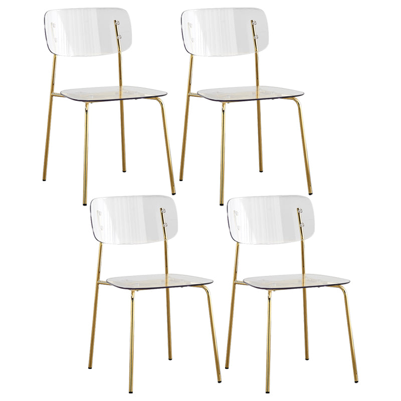 Sillas sin brazos de plástico de estilo industrial, respaldo abierto, silla lateral para el hogar