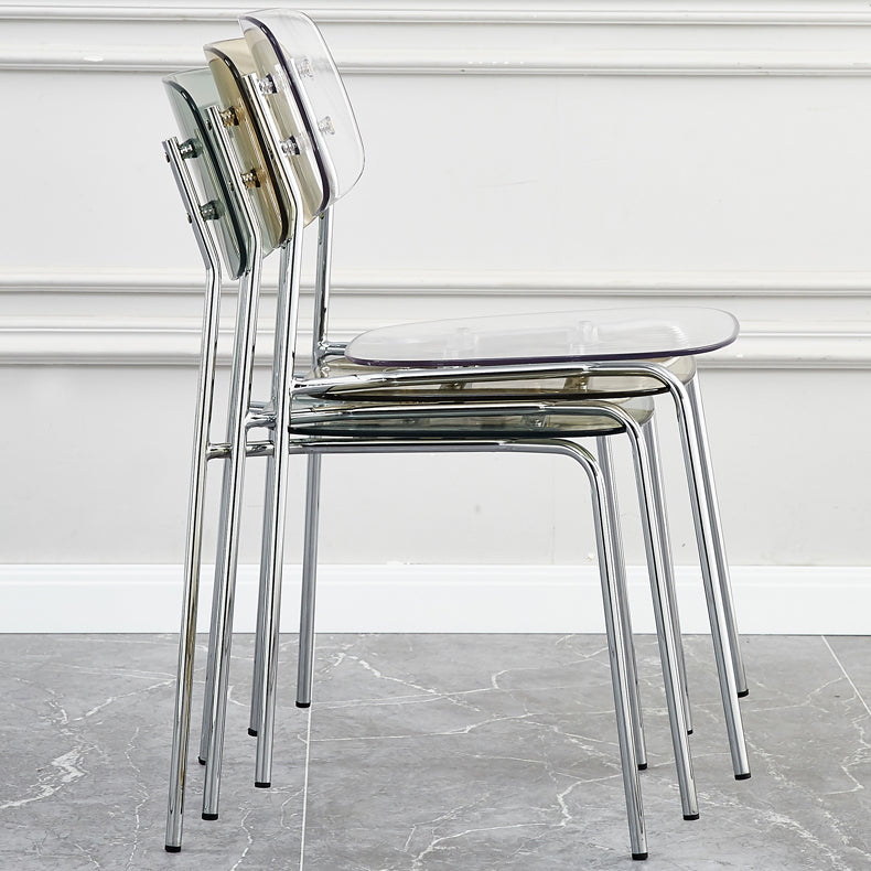 Sillas sin brazos de plástico de estilo industrial, respaldo abierto, silla lateral para el hogar