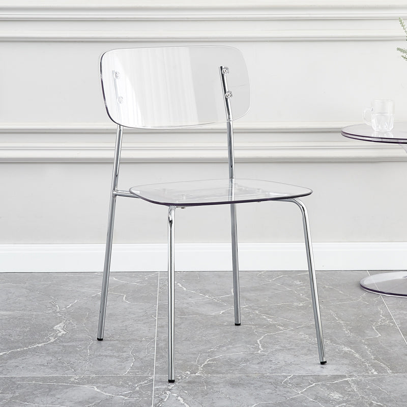 Chaises de salle à manger sans bras en plastique de style industriel, chaise latérale de salle à manger à dossier ouvert pour la maison