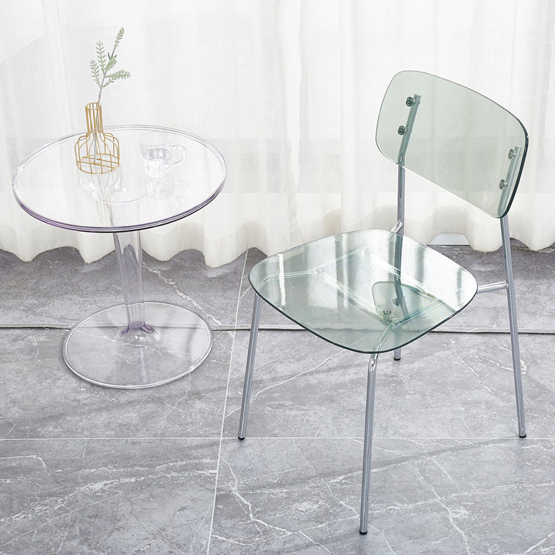 Sillas sin brazos de plástico de estilo industrial, respaldo abierto, silla lateral para el hogar