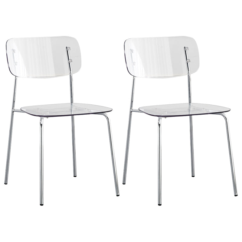 Sillas sin brazos de plástico de estilo industrial, respaldo abierto, silla lateral para el hogar