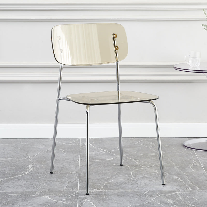 Chaises de salle à manger sans bras en plastique de style industriel, chaise latérale de salle à manger à dossier ouvert pour la maison