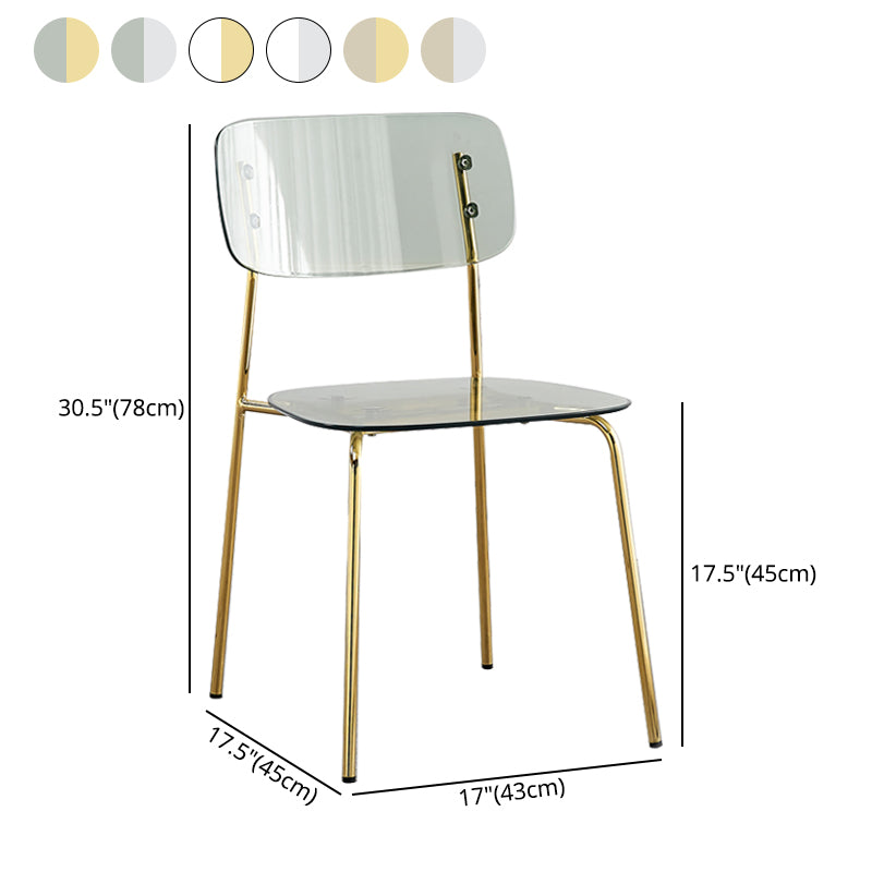 Sillas sin brazos de plástico de estilo industrial, respaldo abierto, silla lateral para el hogar