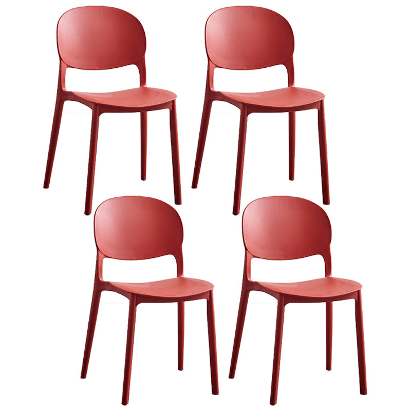 Stapelbare armloze eetkamerstoelen plastic open achterkant stoel (set van 4)