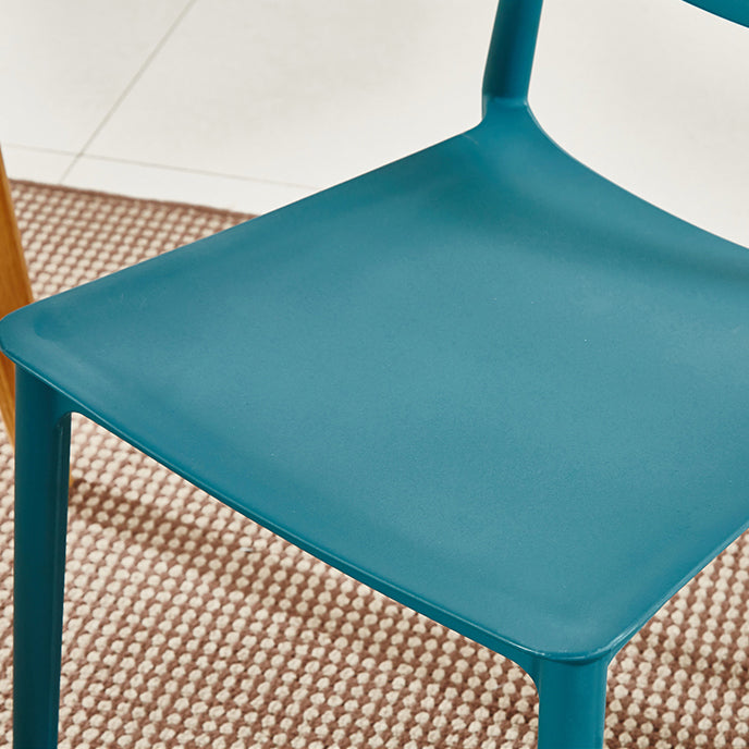 Plastic Stackable Dining Side Chair Open Back Armless Dining Chairs (Set of 4)