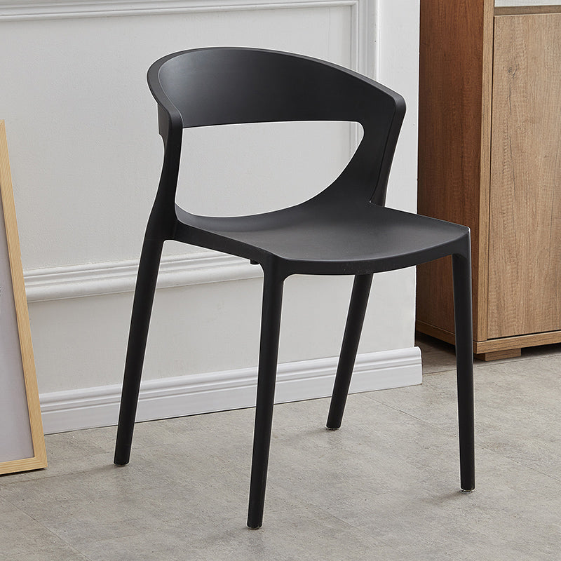 El plástico del estilo minimalista que cena las sillas sin brazos abre la parte posterior que cena la silla lateral