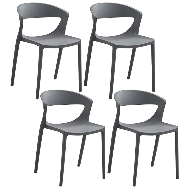 El plástico del estilo minimalista que cena las sillas sin brazos abre la parte posterior que cena la silla lateral