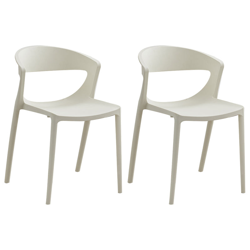 El plástico del estilo minimalista que cena las sillas sin brazos abre la parte posterior que cena la silla lateral