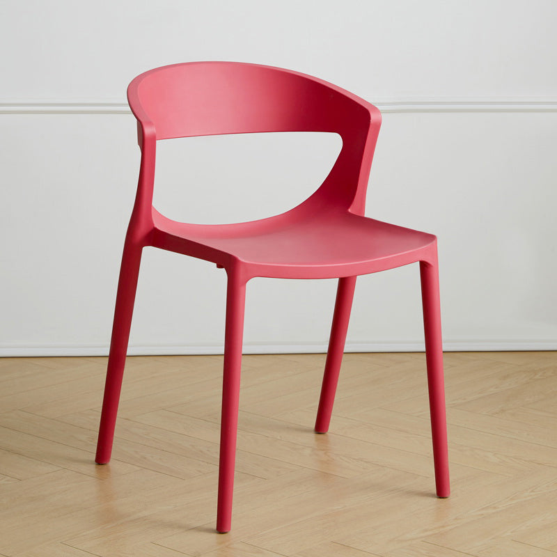 El plástico del estilo minimalista que cena las sillas sin brazos abre la parte posterior que cena la silla lateral